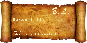 Bozzay Lilla névjegykártya